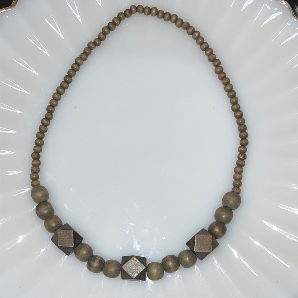 🌿 Natural Wood Beaded Stretch – Earth Tone Artisan Style